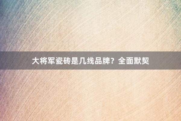 大将军瓷砖是几线品牌？全面默契