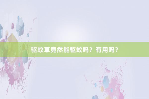 驱蚊草竟然能驱蚊吗？有用吗？